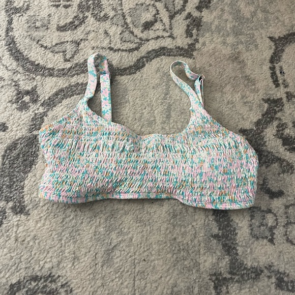 Floral ribbed bikini top - Picture 1 of 2